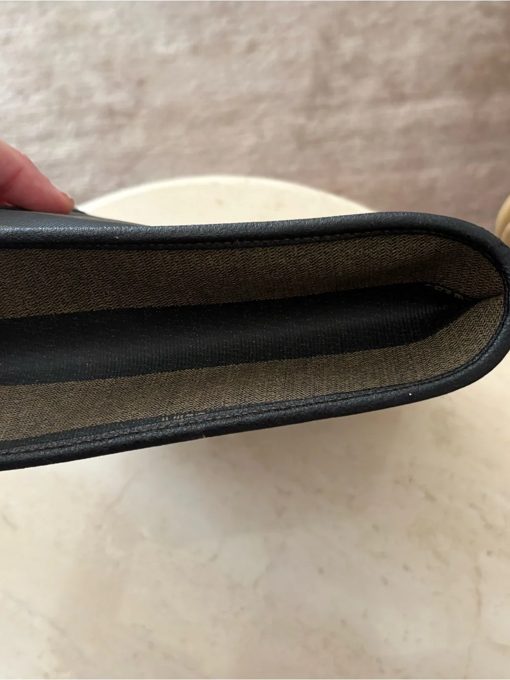 Fendi Striped Pequin Fold-Over Clutch